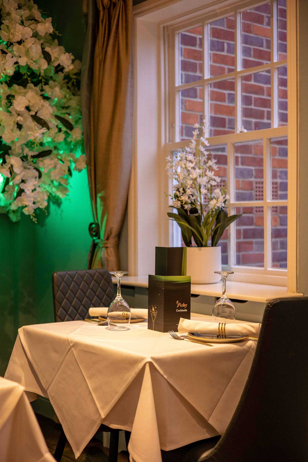 A laid table in Ruby's dining room