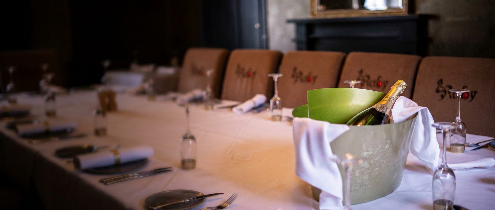 Champagne chilled tableside at Ruby